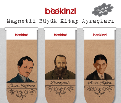 Magnetli Büyük Kitap Ayraç - Yazarlar Temalı (3 Adet)